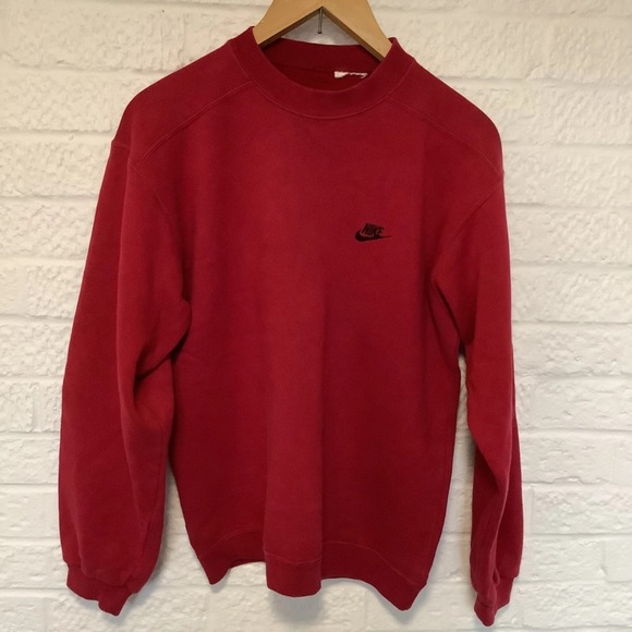 Vintage Nike Sweatshirt - Size L - Dark Red - Cotton - P2P 23โ - Picture 5 of 7
